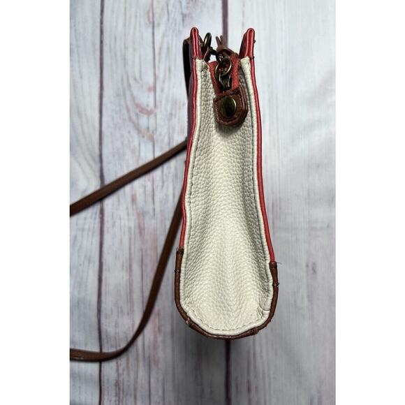 The Sak Iris Demi Orange Brown Pebble Leather Crossbody Shoulder Purse Bag - Picture 8 of 15